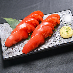 冷んやり！有機トマトのスライス