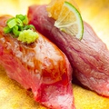 料理メニュー写真 Ａ5ランク和牛炙り肉寿司（三かん）