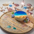 料理メニュー写真&nbsp;『B』 Ocean Blueレアチーズサプライズケーキ　※15：00以降のみ受付