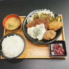 からあげフライMIX弁当（テイクアウトは、味噌汁別売りです。）