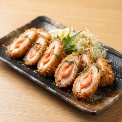 地鶏ササミ包む 極上明太子揚げ