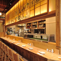 ほっこりカウンター席