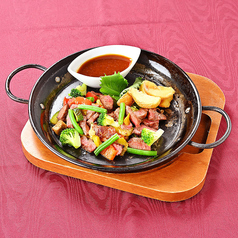 牛肉とグリル野菜の鉄板焼き 和風おろしソース