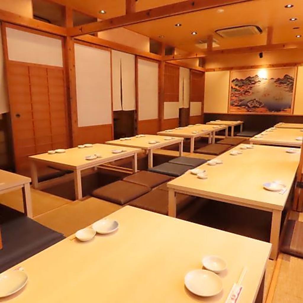 会社宴会に、ゆったり寛ぎの掘りごたつ個室は最大60名様までＯＫ!!テーブル席のパーティールームも◎