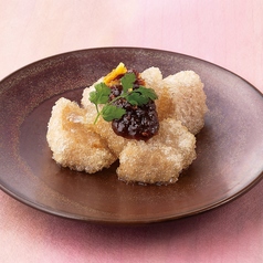 桜島大根の唐揚げ黒豚味噌掛け