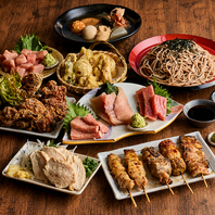 豊洲まぐろと信玄鶏の炭火焼。職人技光る和食宴会コース