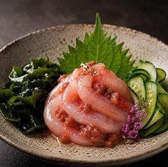 甘えびと鰹酒盗和え