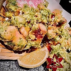 生青のりとゲソの磯部揚げ