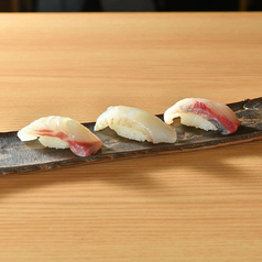 白身握り三種盛り
