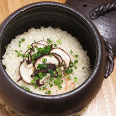 蟹と焼き椎茸の土鍋御飯（一合）