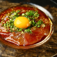 びんちょう鮪のユッケカルパッチョ