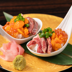 映え抜群！名物「うにくら寿司」と黒豚骨おでん・和牛串