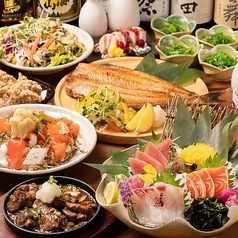 【３H飲放】豪華直送鮮魚刺盛×海鮮バターやザンギ含む北海和食『雅』全8品5480円⇒4800円の写真