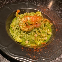 海老と春菊の自家製ジェノベーゼ