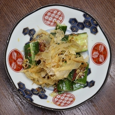 じゃことキュウリの梅肉和え　　