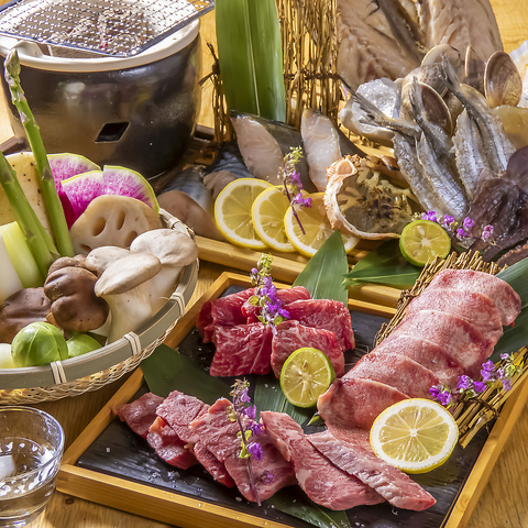 【個室完備◎】新鮮な魚介やこだわりのお肉を七輪で堪能！！ドリンクの種類も充実♪