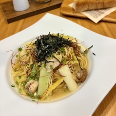 鶏肉と葱の和風パスタ