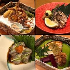 旬（季節）の魚介料理（詳しくはInstagram「炉端割烹 主海」をご覧下さい）※季節によってご提供します。