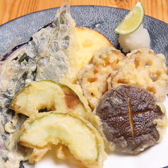 加賀野菜と海老の天ぷら