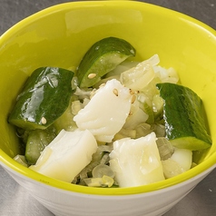 イカとキュウリの葱ソース和え