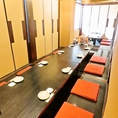 12名様【掘りごたつ個室】小人数～大人数まで◎人数に合わせてご案内します。旬の食材をふんだんに使用したお料理と、豊富な種類の自慢のお酒をゆっくりとお楽しみいただけます◎駅近で個室居酒屋をお探しなら是非当店へお越しください♪