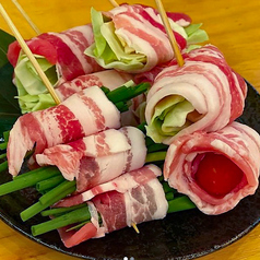 新鮮野菜の肉巻き串三種盛り