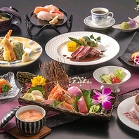 和洋中が織りなす多彩なコースや御膳をご提供しています