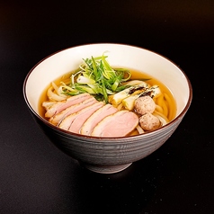 鴨団子と焼葱の鴨南蛮うどん