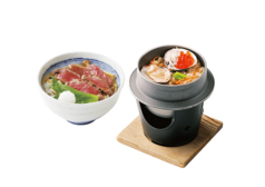 【3月限定】花暦(ランチ)にお一人様+550円で「ミニステーキ丼」に、+770円で「地蛤釜飯」にご変更可能