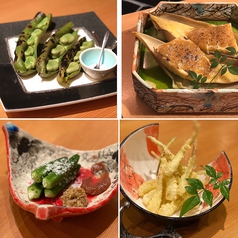 旬（季節）の野菜料理（詳しくはInstagram「炉端割烹 主海」をご覧下さい）※季節によってご提供します。