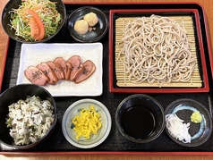 もりそばセット(もりそば・鴨焼き・団子・サラダ・山菜ごはん)