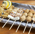 料理メニュー写真&nbsp;つくね(塩)/つくね(タレ)/かっぱなんこつ/しそ巻/うずらベーコン 各