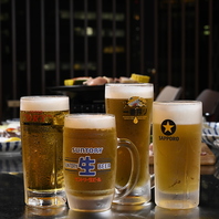 ビール4メーカーはもちろんハイボール等ドリンク充実★