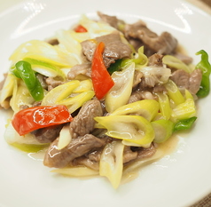 ラムと長ネギ炒め