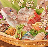 宴会サプライズもお任せ舟盛　福杯ご用意いたします