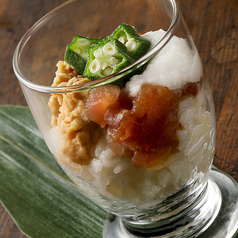 だしシャリ山かけまぐろパフェ