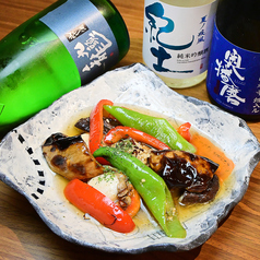 季節のお野菜と月日貝のアヒージョ