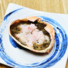 蟹味噌甲羅焼き～蟹のほぐし身乗せ～