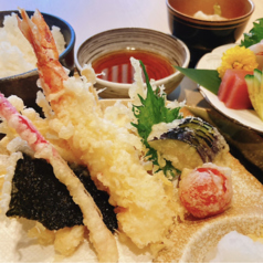 海老天ぷら定食(お刺身付) 