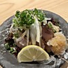 カツオ塩タタキ　薬味ぶっかけぽん酢