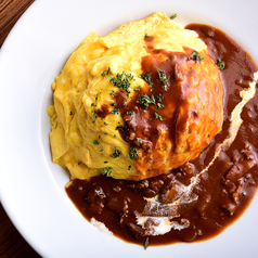 淡路島北坂養鶏場さくら卵使用 オムハヤシライス