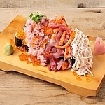 大庄水産名物!!ぶっかけ寿司こぼれ盛りは必食です！