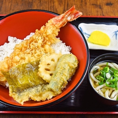 天丼セット(かけうどん/ざるうどん)　※大海老天1尾　