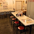 広めのテーブル席（8名掛け/可変式）8名様での会食はもちろん、4名様ずつの少人数利用も可能な使い勝手の良いテーブル席です。
