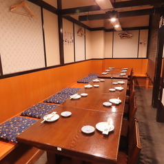 半個室席 宴会人数（20名様まで対応可能！）喫煙可、半個室なので煙が籠らない。