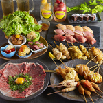 バルのようなお洒落空間で楽しむ創作串料理と肉炙り寿司と可愛いおばんざい