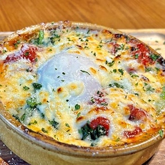 Doria with Hot Spring Egg and Spinach 温泉卵とほうれん草の玄米ドリア