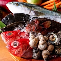 店主の目利きが光る、毎日出会える旬の魚介！