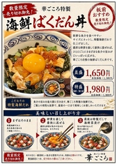 華ごころ特製 海鮮ばくだん丼 並盛