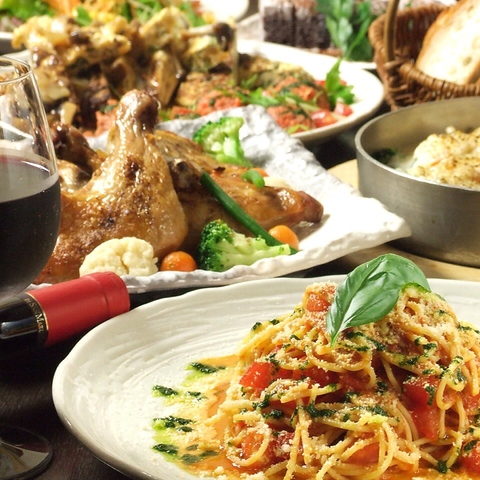 創作イタリア料理が女性に人気の秘密★1200種の飲放付きコースも大人気！